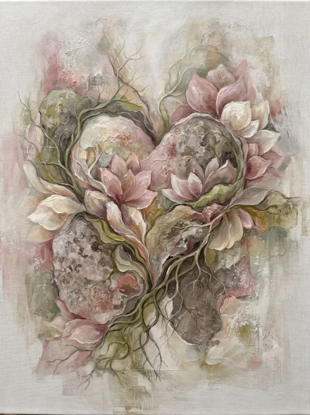 Heart Emerging From Earth (PRT-15697-127974) - Canvas Art Print - 45in X 60in
