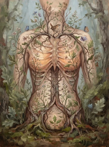 Ecological Anatomy Of Being (PRT-15697-127966) - Canvas Art Print - 45in X 60in