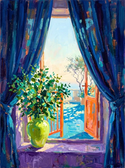 Luminous Threshold Of Blue (PRT-15697-127942) - Canvas Art Print - 45in X 60in