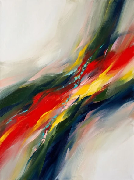 Passage Of Vibrant Cadmium (PRT-15697-127839) - Canvas Art Print - 45in X 60in