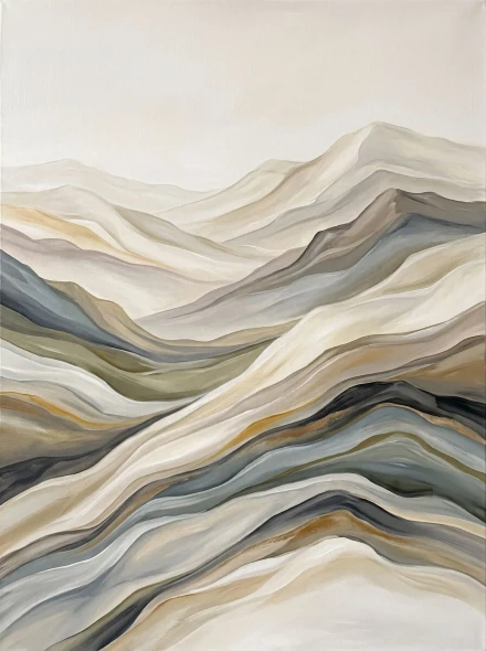 Stone Horizon And Mineral Bands (PRT-15697-127869) - Canvas Art Print - 45in X 60in