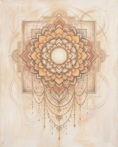 Mandala Of Auspicious Plenty (PRT-15697-128230) - Canvas Art Print - 48in X 60in