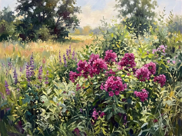 Verdant Echoes Of Summer (PRT-15697-127176) - Canvas Art Print - 60in X 45in