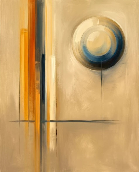 Orbit And Column Harmony (PRT-15697-128243) - Canvas Art Print - 48in X 60in