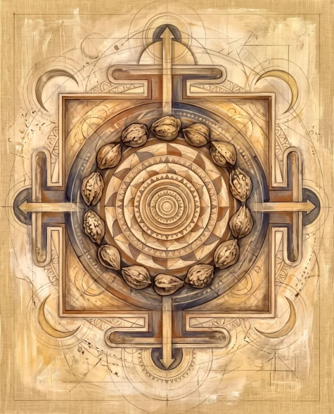Protective Pulse Of Mandala (PRT-15697-128229) - Canvas Art Print - 48in X 60in