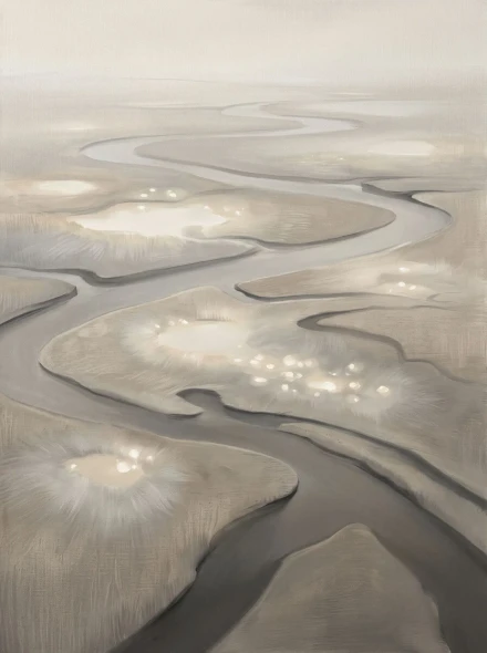 Aerial Marshlight (PRT-15697-127848) - Canvas Art Print - 45in X 60in
