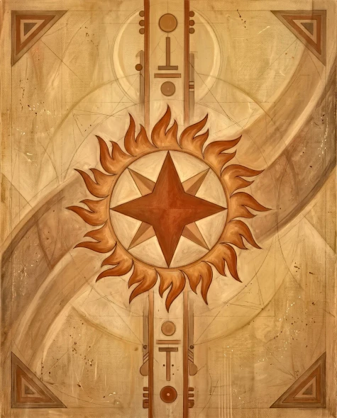 Auspicious Geometric Devotion (PRT-15697-128206) - Canvas Art Print - 48in X 60in
