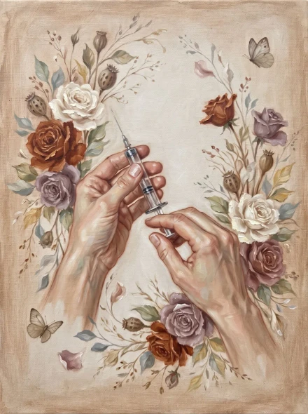 Quiet Precision And Petals (PRT-15697-127962) - Canvas Art Print - 45in X 60in