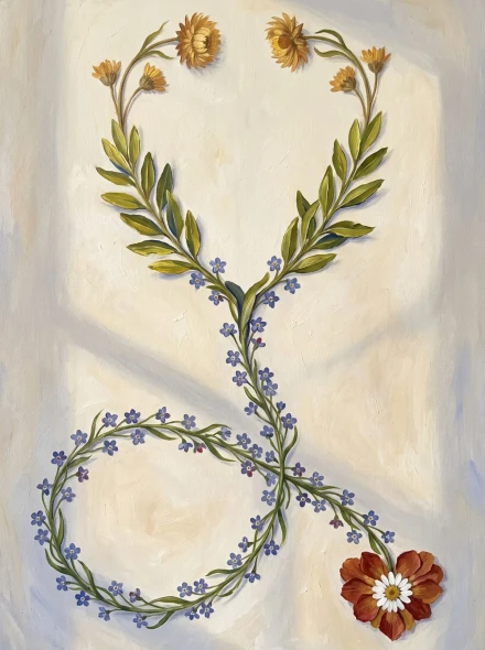Botanical Stethoscope Structure (PRT-15697-127983) - Canvas Art Print - 45in X 60in