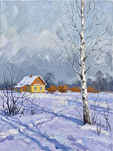 Silent Snowfall And Warm Hearth (PRT-15697-127936) - Canvas Art Print - 45in X 60in
