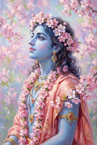 Blossom Crowned Serenity (PRT-15697-128139) - Canvas Art Print - 40in X 60in