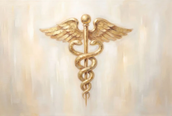 Luminous Caduceus Ascending (PRT-15697-128094) - Canvas Art Print - 60in X 40in