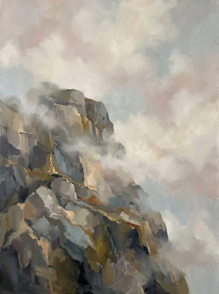 Cliff Face And Cloud (PRT-15697-127866) - Canvas Art Print - 45in X 60in
