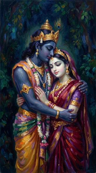 Divine Twilight Embrace (PRT-15697-128142) - Canvas Art Print - 33in X 60in