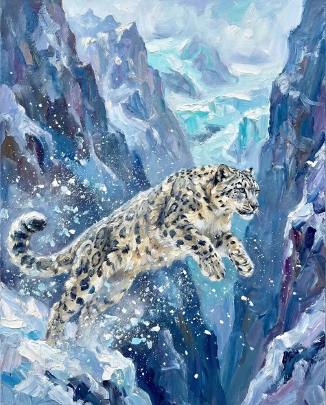 Leap Across The Abyss (PRT-15697-126678) - Canvas Art Print - 48in X 60in