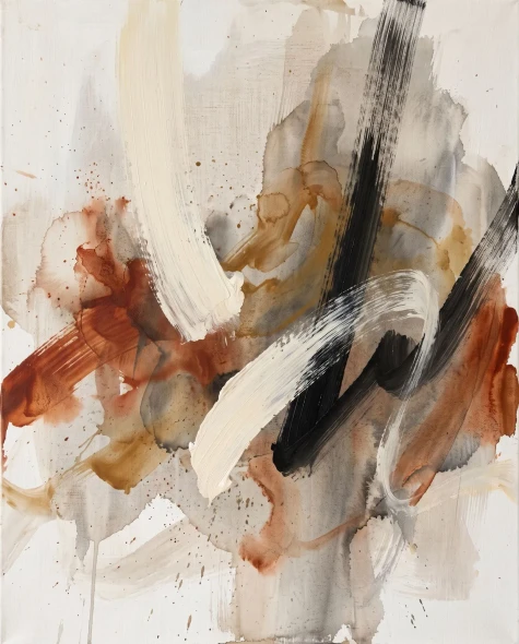 Calligraphic Rust Rhythm (PRT-15697-128370) - Canvas Art Print - 48in X 60in