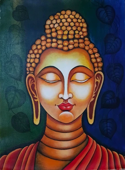 Buddha (ART-18317-128415) - Handpainted Art Painting - 16in X 24in