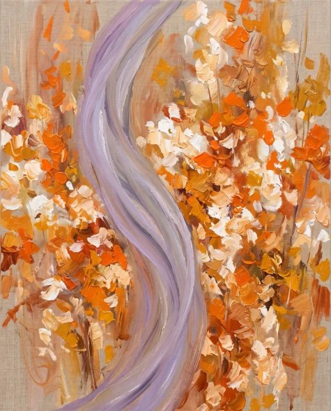 Golden Lavender Harmony (PRT-15697-128329) - Canvas Art Print - 48in X 60in