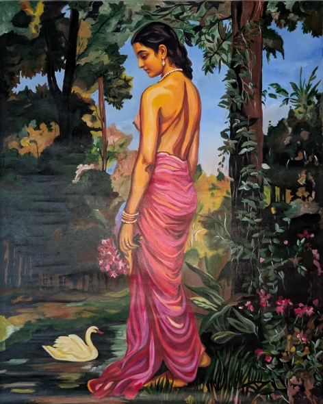 Whispers Of The Riverbank (ART-15697-125895) - Handpainted Art Painting - 30in X 38in