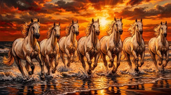 Surging Tides Of Amber (PRT-15697-128455) - Canvas Art Print - 60in X 33in