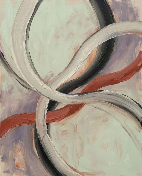 Harmonious Ribbon Intersection (PRT-15697-128382) - Canvas Art Print - 48in X 60in