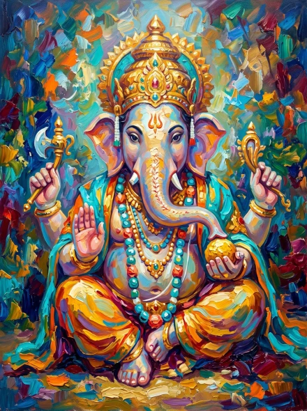 Turquoise Crown Of Abundance (PRT-15697-128482) - Canvas Art Print - 45in X 60in