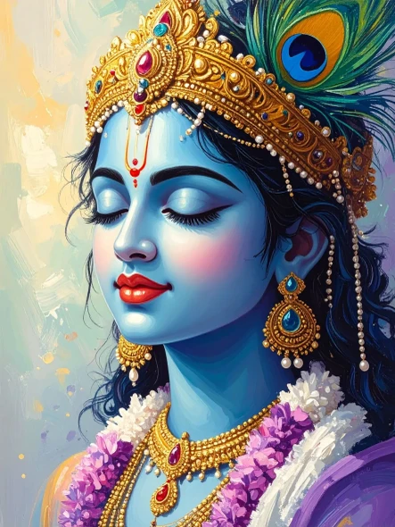 Little Leelas – The Serenity Of Shyam Part 5 (PRT-17594-128446) - Canvas Art Print - 31in X 42in