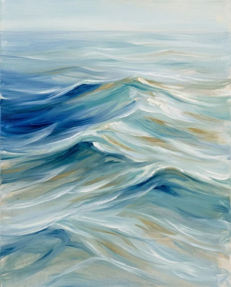 Azure Horizon Depths (PRT-15697-128350) - Canvas Art Print - 48in X 60in