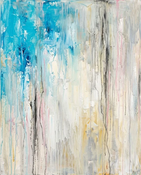 Vertical Azure Rains (PRT-15697-128320) - Canvas Art Print - 48in X 60in