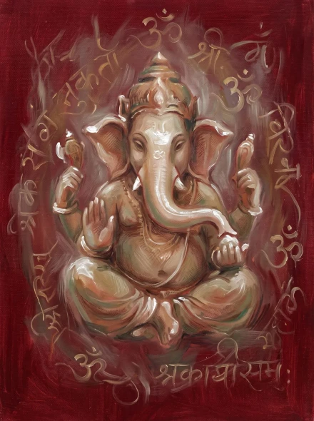 Sacred Stillness Of Ganesha (PRT-15697-128478) - Canvas Art Print - 45in X 60in
