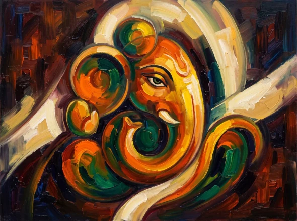 Rhythm Of The Serene Elephant (PRT-15697-128474) - Canvas Art Print - 60in X 45in
