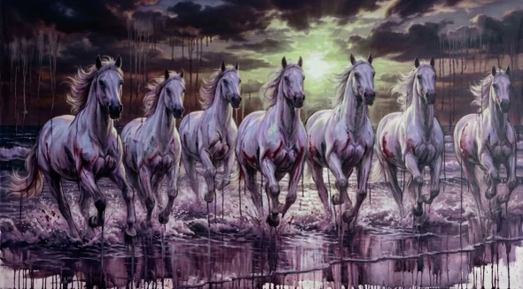 Twilight Storm And Strife (PRT-15697-128465) - Canvas Art Print - 60in X 33in
