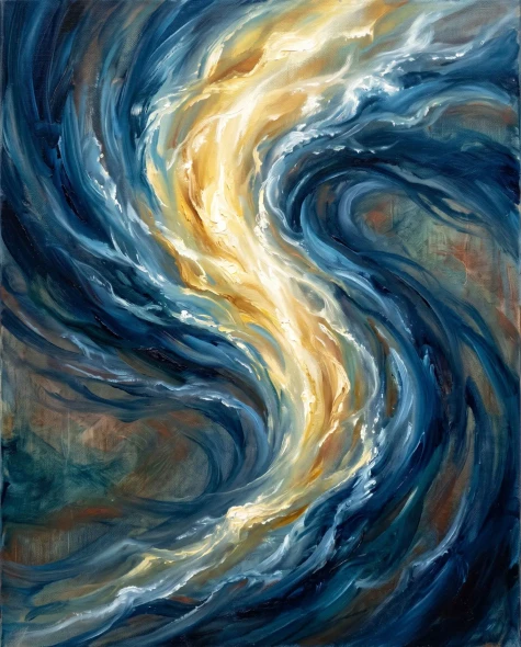 Luminous Vortex Surge (PRT-15697-128359) - Canvas Art Print - 48in X 60in