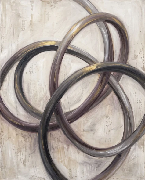 Gilded Ribbon Loops (PRT-15697-128351) - Canvas Art Print - 48in X 60in