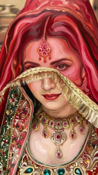 Adorned In Sacred Gold (PRT-15697-128492) - Canvas Art Print - 34in X 60in