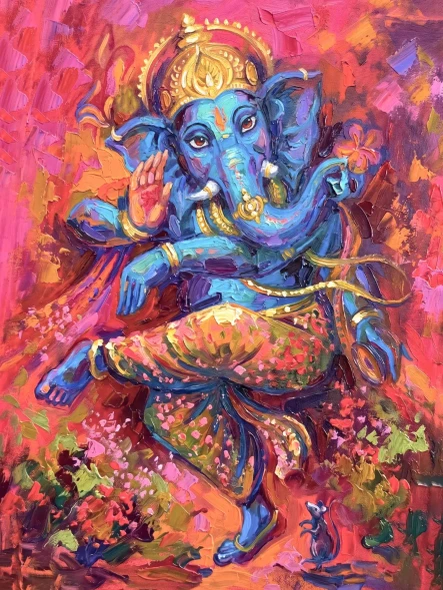 Radiant Crimson Rhythm (PRT-15697-128505) - Canvas Art Print - 45in X 60in