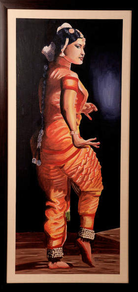 CLASSICAL DANCE OF INDIA (ART_1455_11980) - Handpainted Art Painting - 16in X 37in