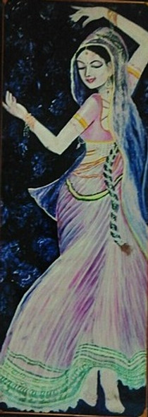 Dancing Girl (ART_1454_11958) - Handpainted Art Painting - 18in X 48in