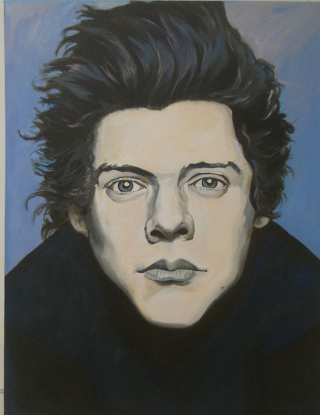 HARRY STYLES (ART_1483_12074) - Handpainted Art Painting - 30in X 40in