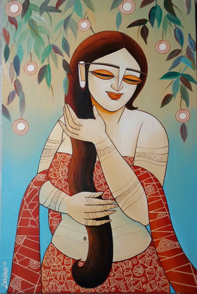 Shringaar (ART_836_13979) - Handpainted Art Painting - 20in X 30in