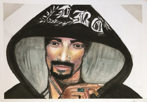 Snoop Dogg to Snoop Lion! (ART_1684_13889) - Handpainted Art Painting - 12in X 8in