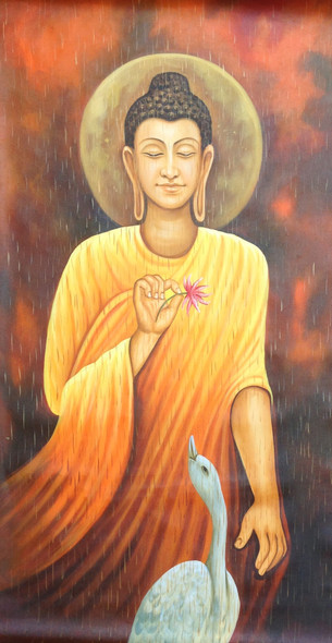 Buddha 01 (ART_1522_6539) - Handpainted Art Painting - 24in X 48in