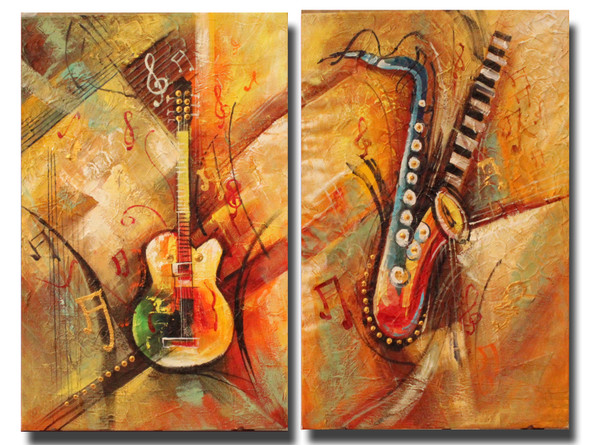 Music art 001 (ART_1522_14433) - Handpainted Art Painting - 48in X 36in