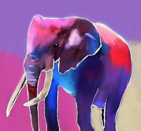 colorful elephant paintings,56Anm85,MTO_1550_15164,Artist : Community Artists Group,Mixed Media