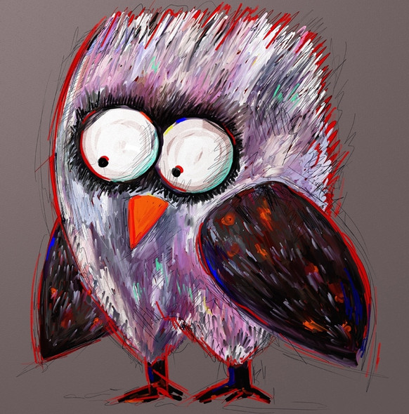 cute bird paintings,cartoon paintings,56Anm159,MTO_1550_15230,Artist : Community Artists Group,Mixed Media