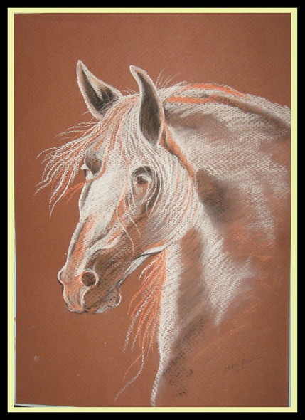 Horse (ART_1385_11685) - Handpainted Art Painting - 12in X 17in