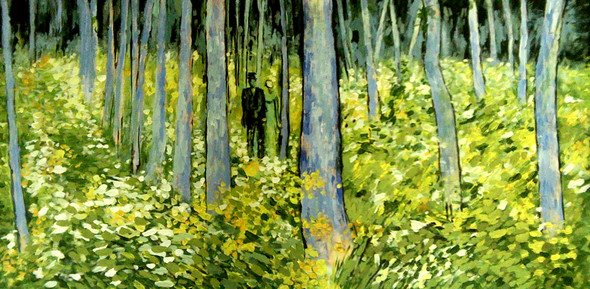 Vangogh Undergrowth (ART_1229_2227) - Handpainted Art Painting - 40in X 20in