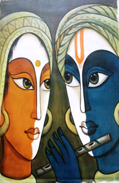 Romance 02 (ART_1229_1423) - Handpainted Art Painting - 24in X 36in