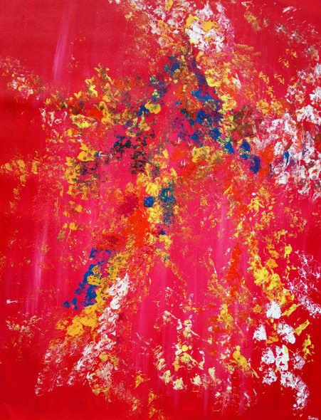 Red carpet (ART_1734_18022) - Handpainted Art Painting - 24in X 30in