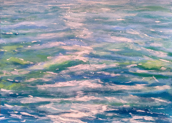 Sea Waves (ART_2144_18627) - Handpainted Art Painting - 15in X 11in